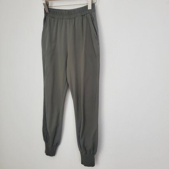 Zara Jogger Pants Small Green Comfy Woven Pull On Casual Lounge Athleisure - Picture 5 of 10